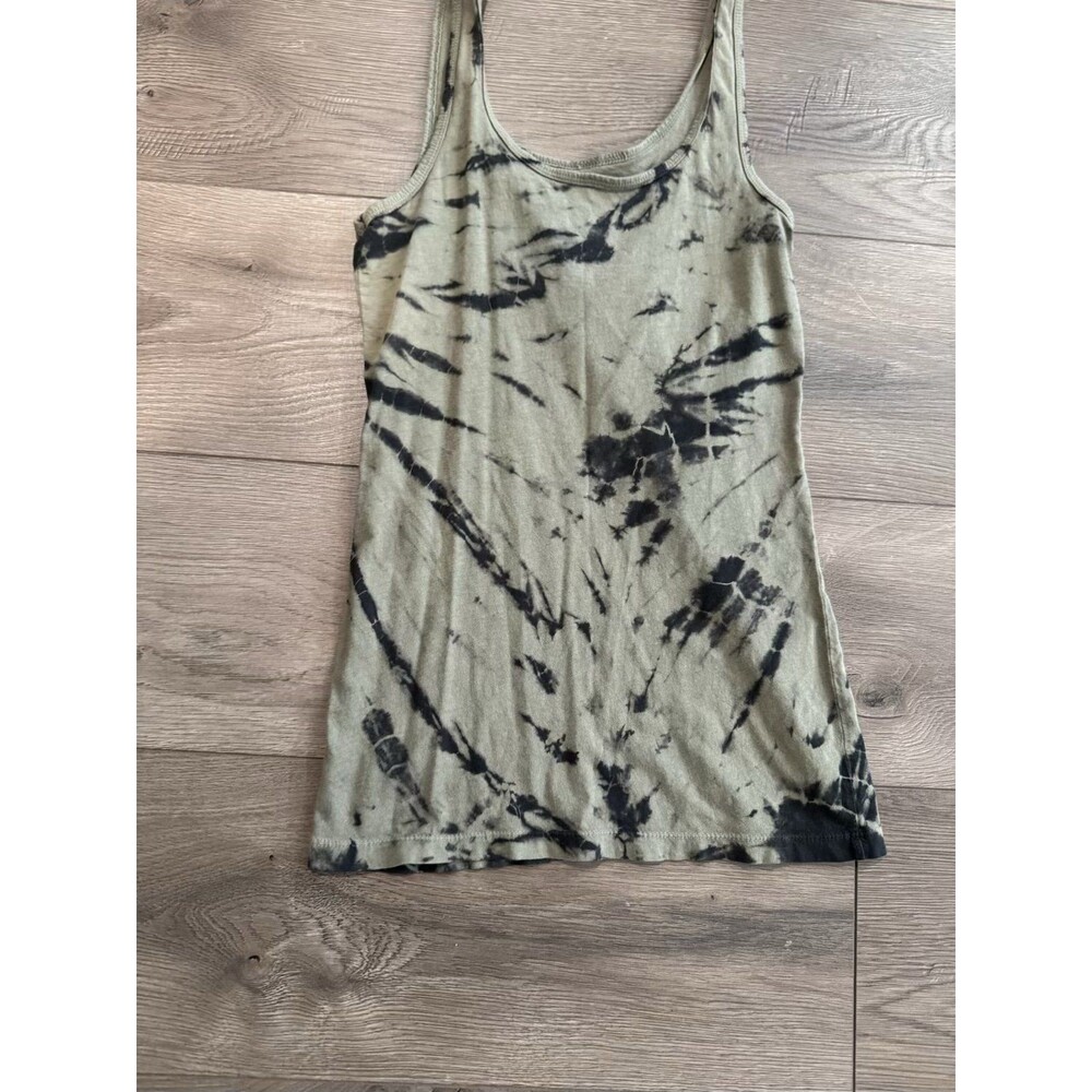 Womenâs Stranded Brand Black & Green Tye-Dye Tank Top Size Small